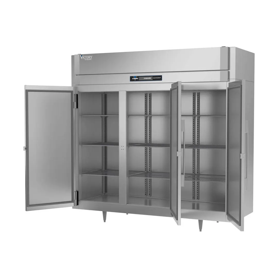 Victory FS-3D-S1-EW-HC 85.5" 3-Solid Door Reach-In Freezer, Top Mounted, 74 cu. ft., Stainless Steel