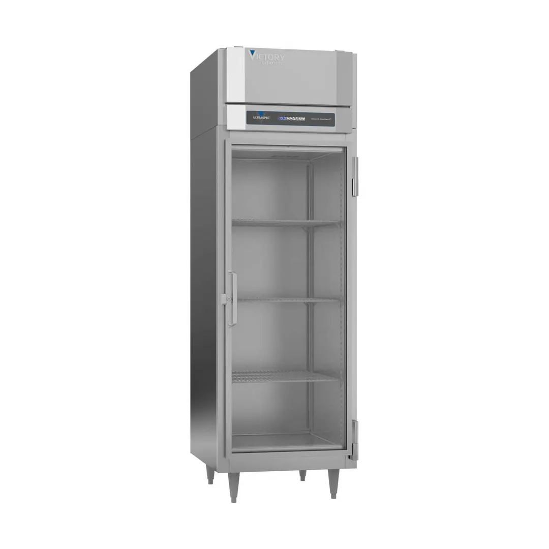 Victory FSA-1D-S1-G-HC 26.5" 1-Section Glass Door Reach-In Freezer, Top Mounted, 21 cu. ft., Stainless Steel Exterior, Aluminum Interior