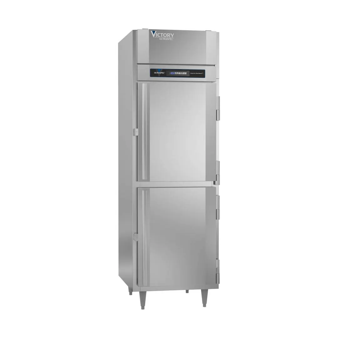 Victory FSA-1D-S1-HD-HC 26.5" 1-Section Reach-In Freezer, 2 Half Solid Doors, Top Mounted, 21 cu. ft., Stainless Steel