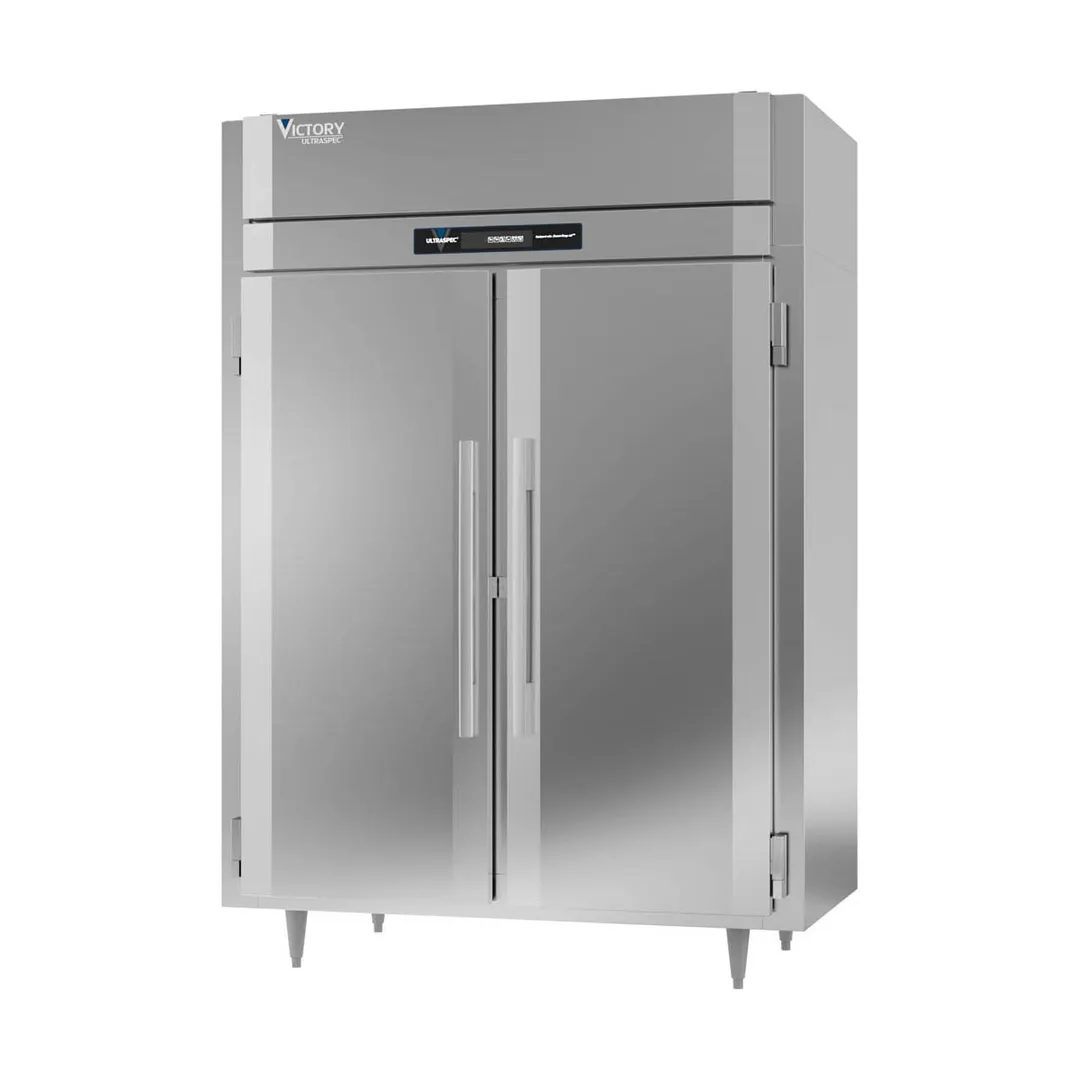Victory FSA-2D-S1-EW-HC 58" 2-Solid Door Reach-In Freezer, Top Mounted, 49 cu. ft., Stainless Steel Exterior