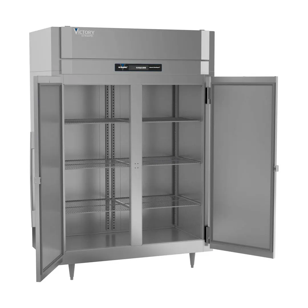 Victory FSA-2D-S1-EW-HC 58" 2-Solid Door Reach-In Freezer, Top Mounted, 49 cu. ft., Stainless Steel Exterior