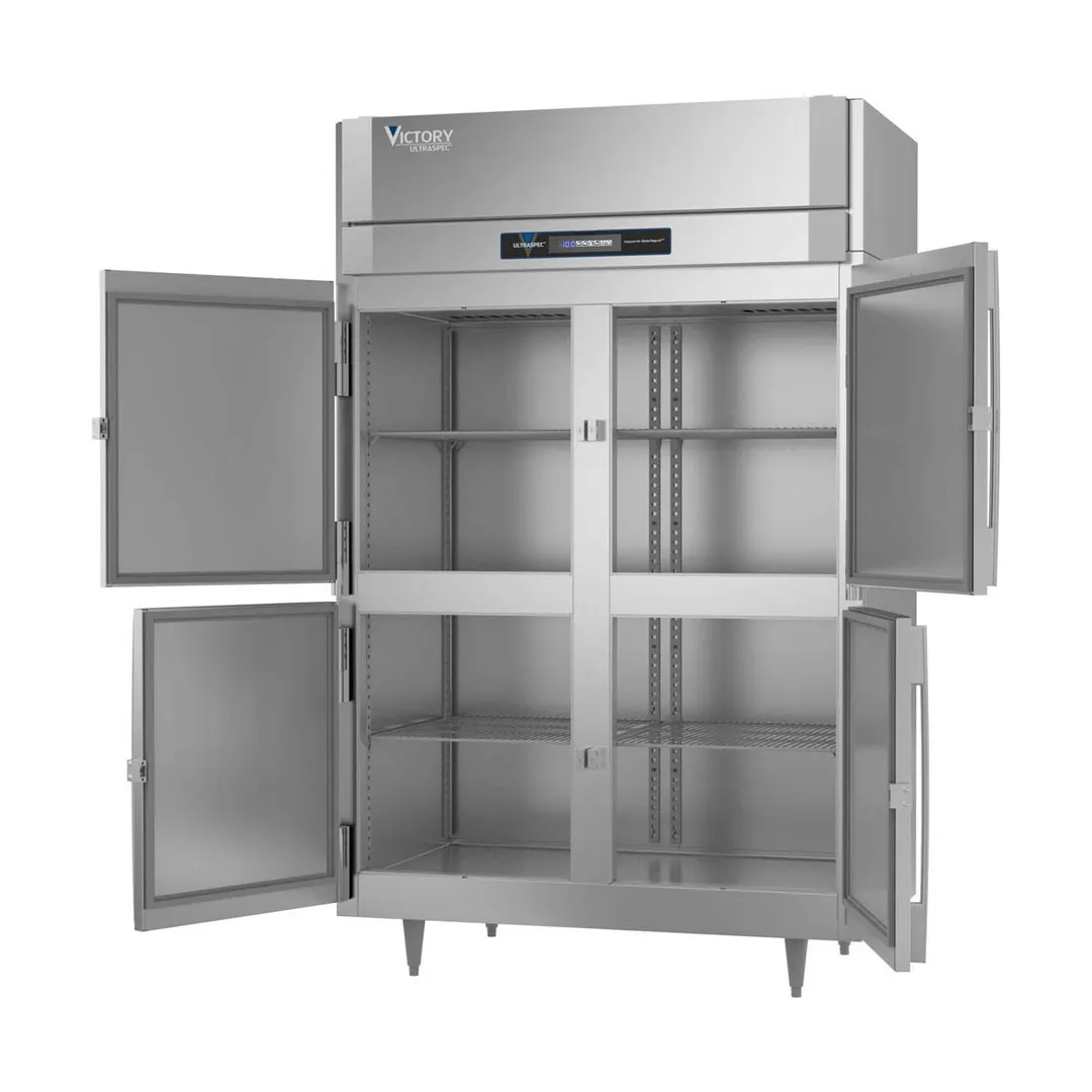 Victory FSA-2D-S1-HD-HC 52.13" 4-Half Solid Door 2-Section Reach-In Freezer, Top Mounted, 45 cu. ft., Stainless Steel Exterior, Aluminum Interior
