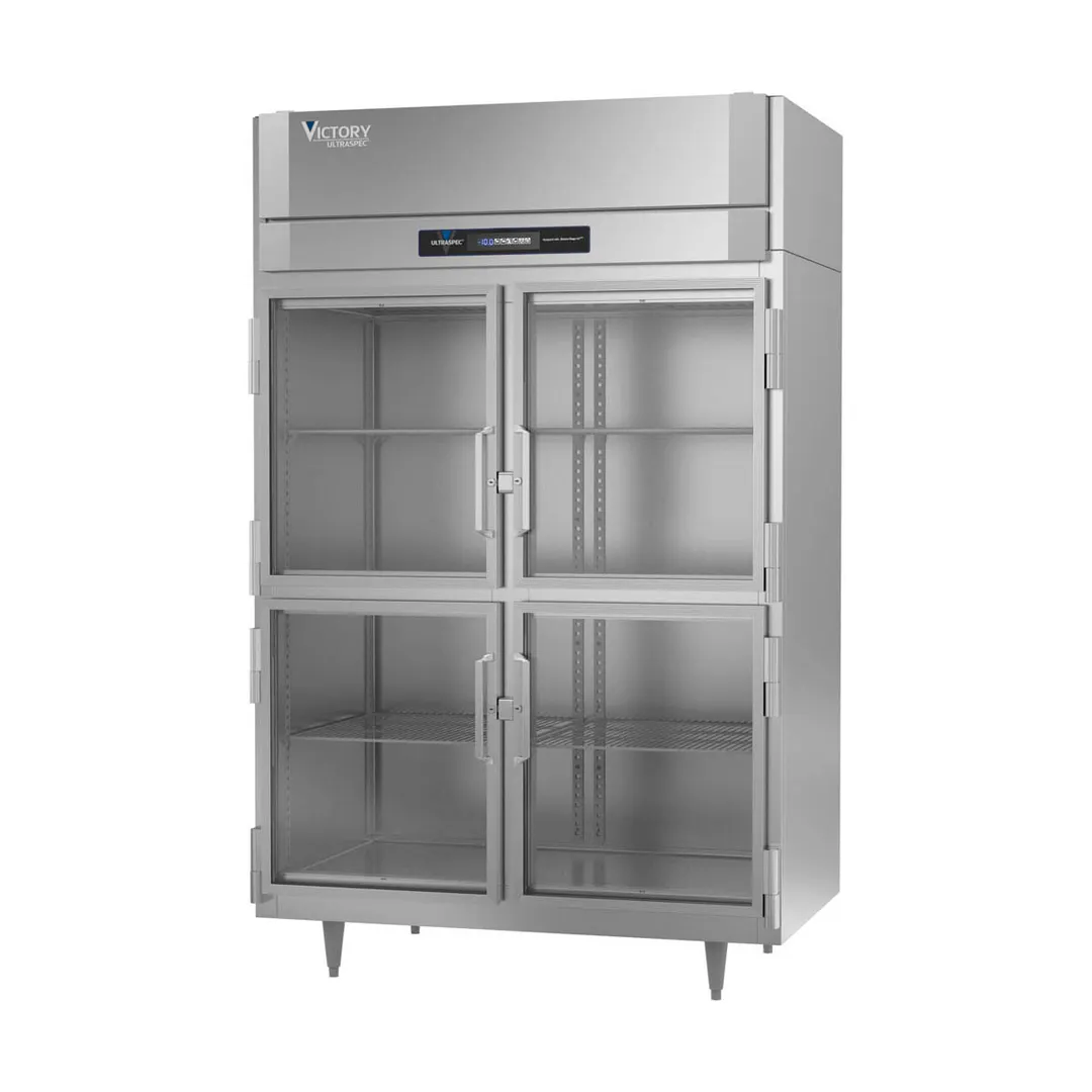 Victory FSA-2D-S1-HG-HC 52.13" 4-Half Glass Door Reach-In Freezer, Top Mounted, 45 cu. ft., Stainless Steel