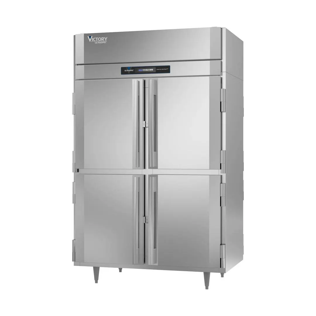 Victory FSA-2D-S1-PT-HD-HC 52" 8-Half Solid Door Pass-Thru Freezer, Top Mounted, 48 cu. ft., Stainless Steel