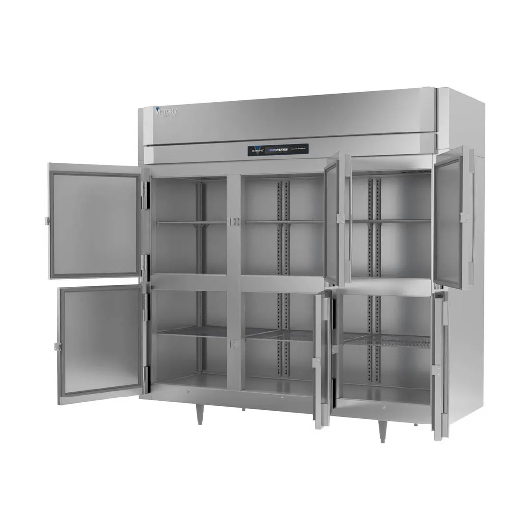 Victory FSA-3D-S1-EW-HD-HC 85.5" 3-Section Reach-In Freezer, 6 Half Solid Doors, Top Mounted, 74 cu. ft., Stainless Steel