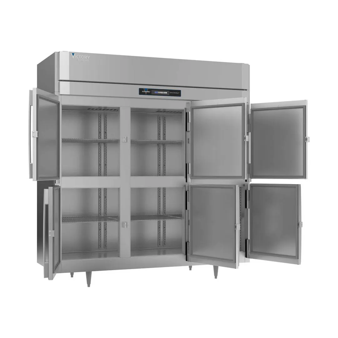 Victory FSA-3D-S1-HD-HC 77.75" 3-Section Reach-In Freezer, 6 Half Solid Doors, Top Mounted, 68 cu. ft., Stainless Steel