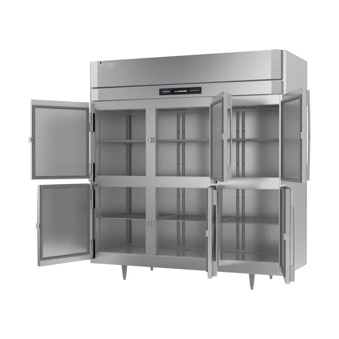 Victory FSA-3D-S1-HD-HC 77.75" 3-Section Reach-In Freezer, 6 Half Solid Doors, Top Mounted, 68 cu. ft., Stainless Steel
