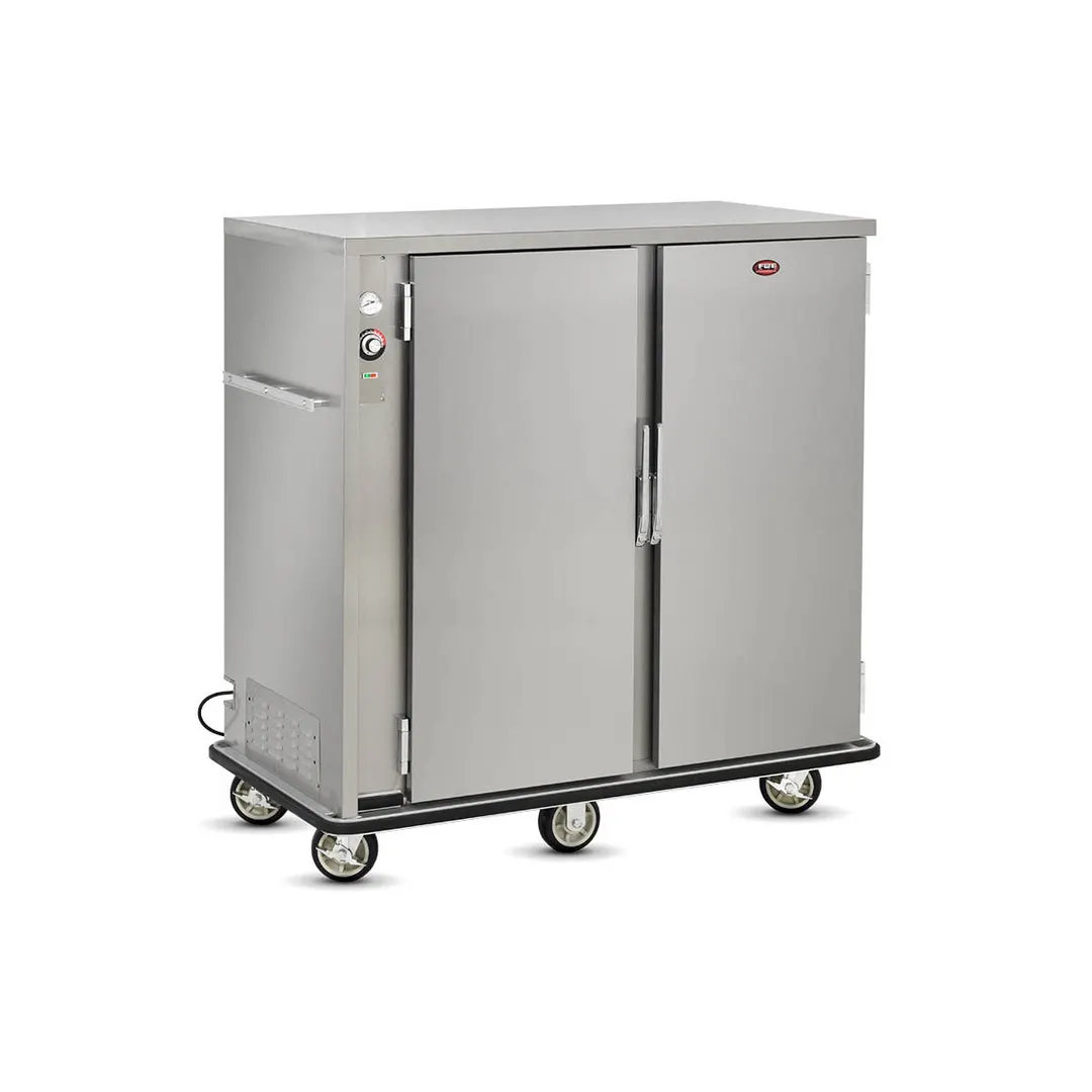 FWE A-120-2-XL 2-Door Heated Holding Cabinet 55-60" Height 120 Capacity Stainless Steel 6" Casters