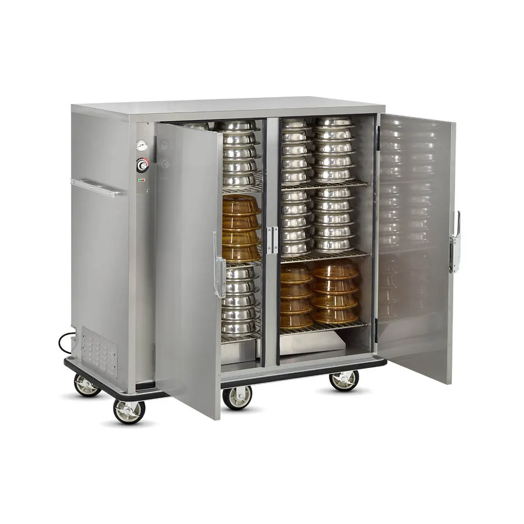 FWE A-120-2-XL 2-Door Heated Holding Cabinet 55-60" Height 120 Capacity Stainless Steel 6" Casters