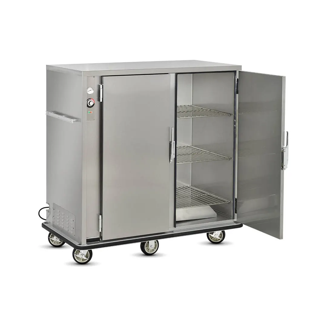 FWE A-120-2-XL 2-Door Heated Holding Cabinet 55-60" Height 120 Capacity Stainless Steel 6" Casters