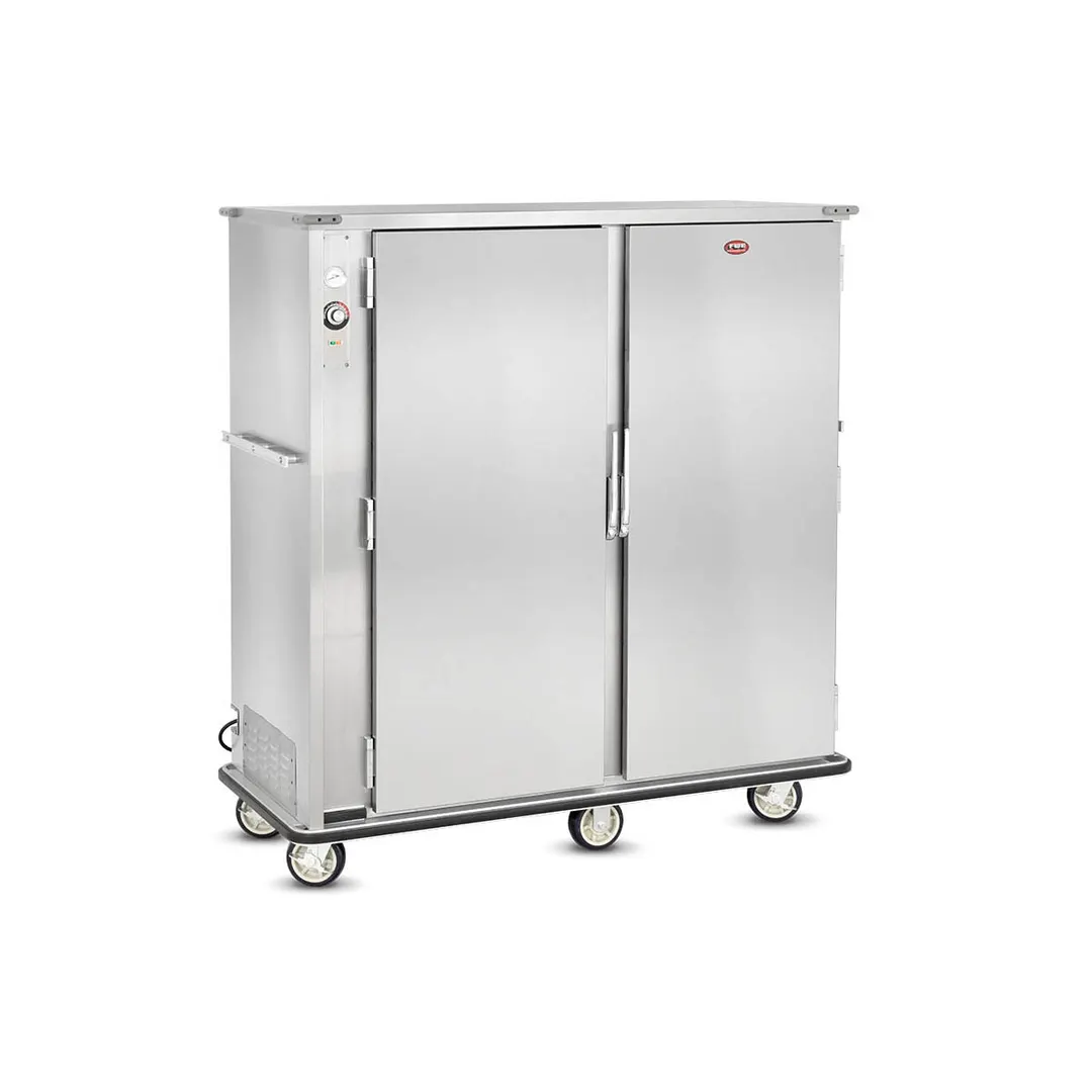 FWE A-180-2 2-Door Heated Cabinet, 180‑Plate, 67"‑72" Height, Stainless, Thermo Ctrl, 6" Casters