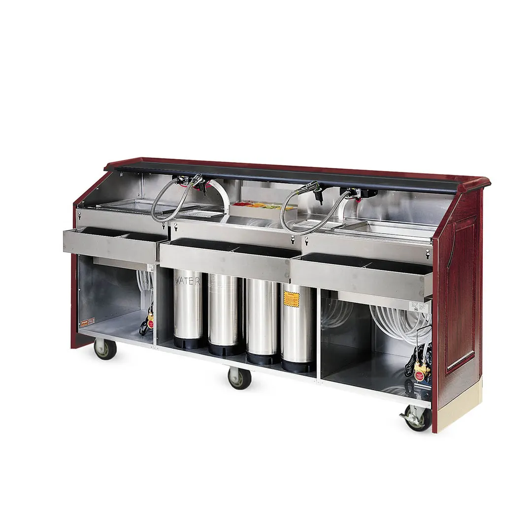FWE AS-BBC-8 Architectural Series 100 lb. Ice Bin Removable Speed Rack-96" Portable Bar