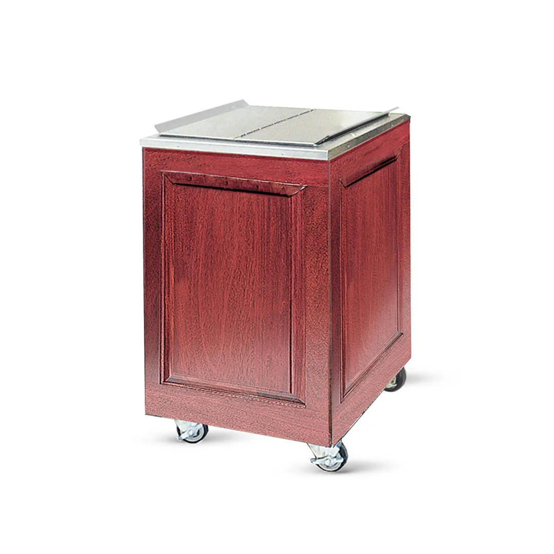 FWE AS-IC-200 Stainless Steel Mobile Ice Bin, 200 lb, Dark Brown