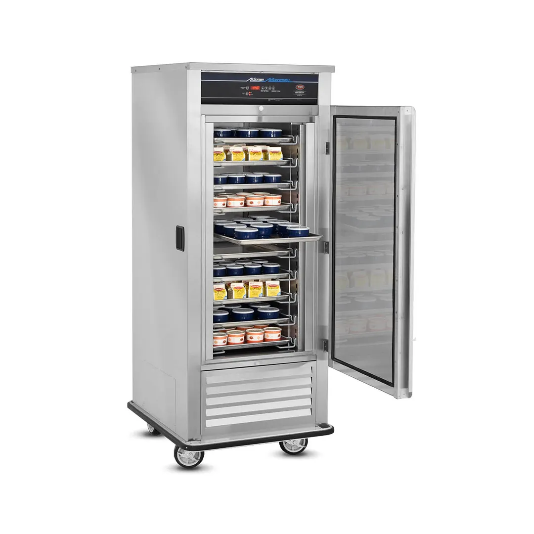 FWE ASU-10 33" 1-Section Mobile Air Curtain Refrigerator w/ Solid Door, Maintains Temperature 4 Hours