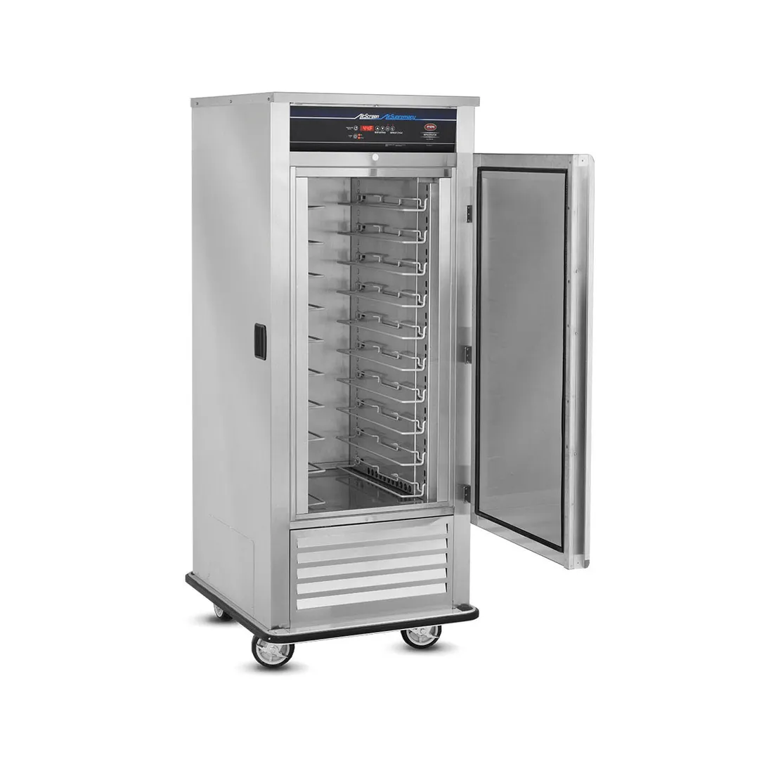 FWE ASU-10 33" 1-Section Mobile Air Curtain Refrigerator w/ Solid Door, Maintains Temperature 4 Hours