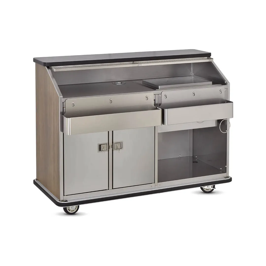 FWE BBC-5 50 lb. Ice Bin Removable Speed Rack-59" Portable Bar-Laminate Front & Side Panels