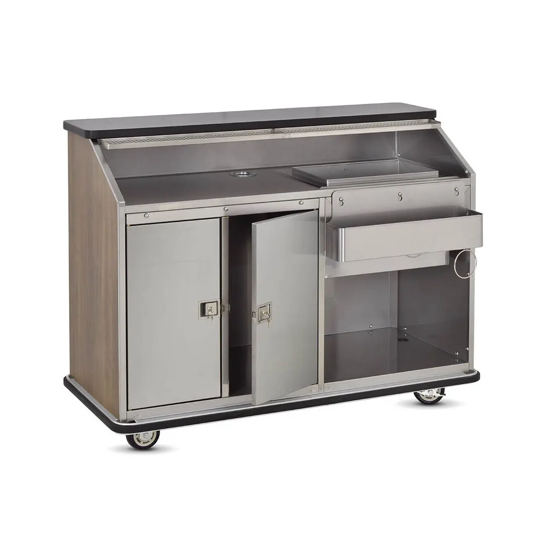 FWE BBC-5 50 lb. Ice Bin Removable Speed Rack-59" Portable Bar-Laminate Front & Side Panels