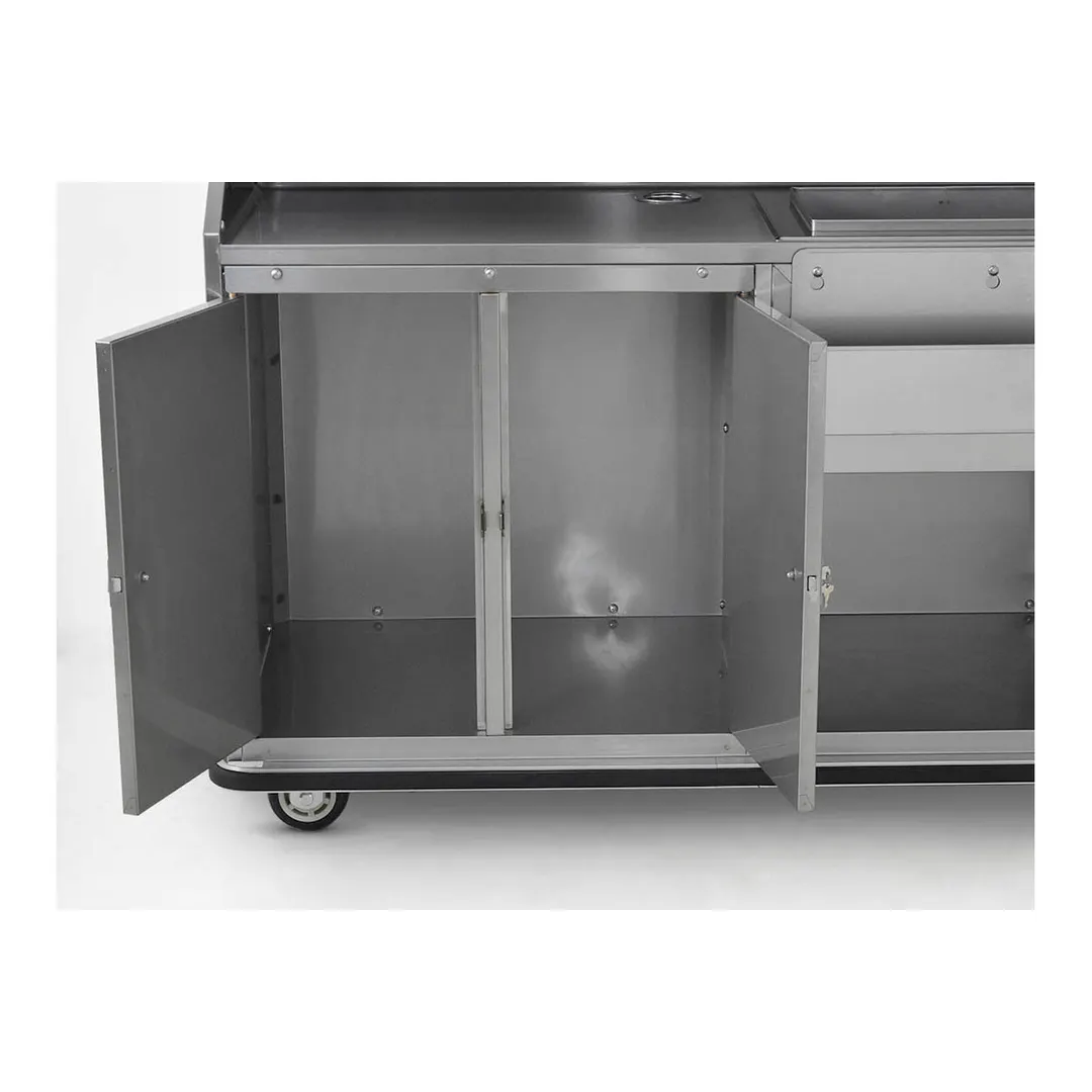 FWE BBC-5 50 lb. Ice Bin Removable Speed Rack-59" Portable Bar-Laminate Front & Side Panels