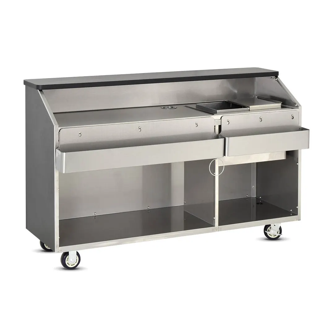 FWE BBC-6 50 lb. Ice Bin Removable Speed Rack-72" Portable Bar-Laminate Front & Side Panels
