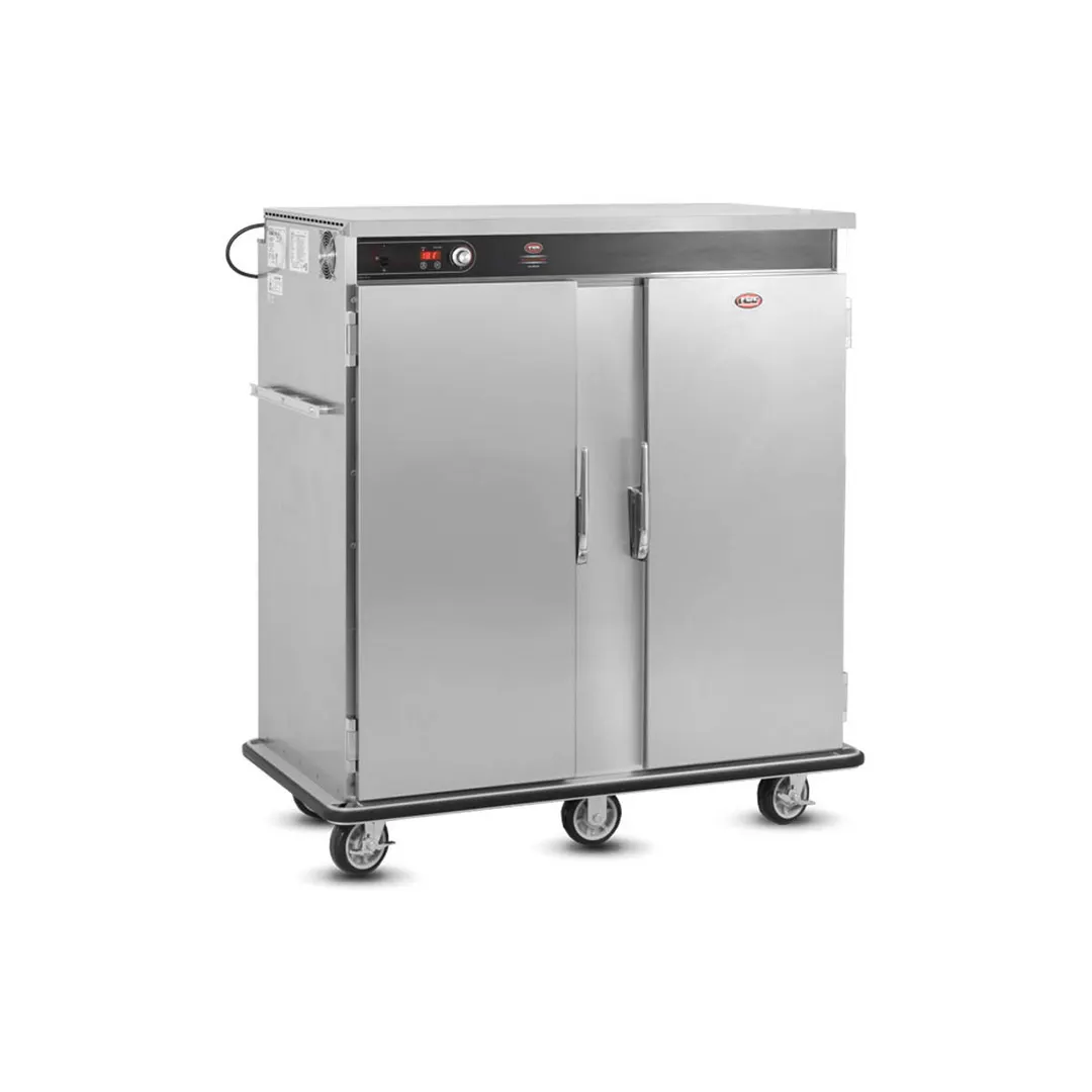 FWE BT-120-XL Cabinet, 55"-60" H, 2-Door Solid, 96-120 Plate Capacity, Heat Controls, 6" Casters