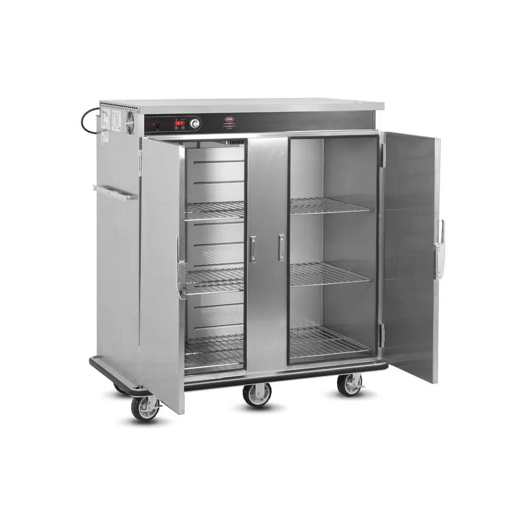 FWE BT-120-XL Cabinet, 55"-60" H, 2-Door Solid, 96-120 Plate Capacity, Heat Controls, 6" Casters
