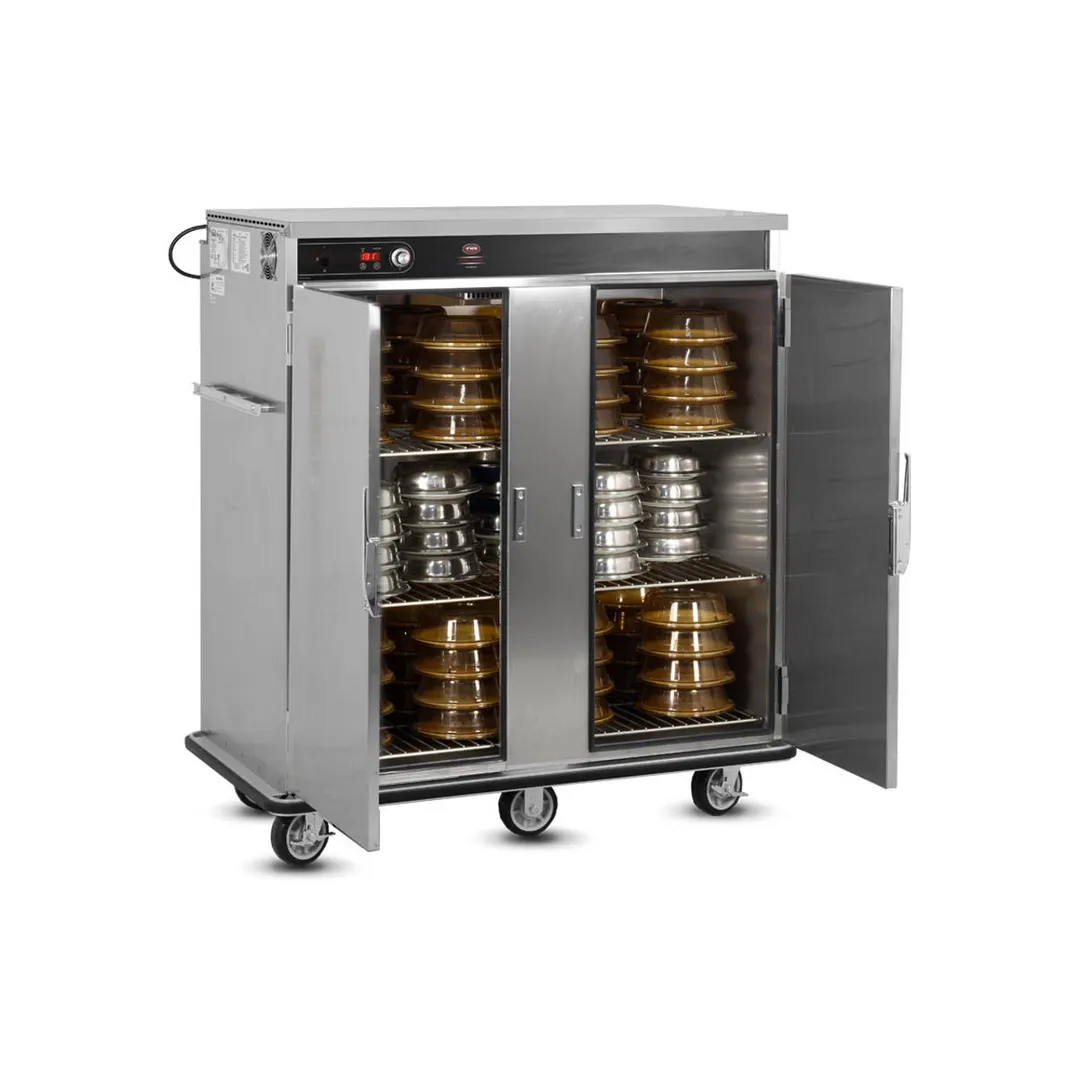 FWE BT-120-XL Cabinet, 55"-60" H, 2-Door Solid, 96-120 Plate Capacity, Heat Controls, 6" Casters