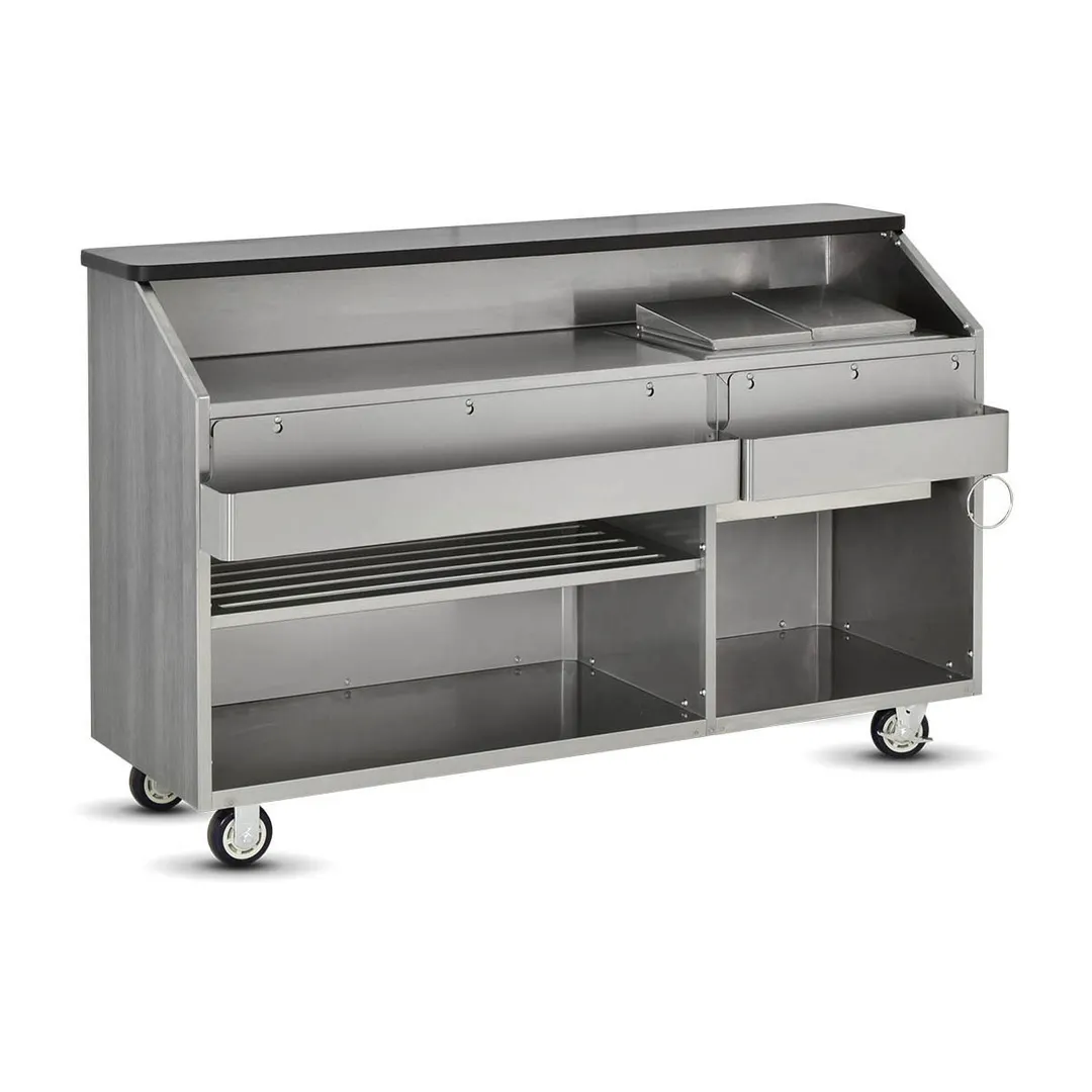 FWE CB-6 60 lb. Ice Bin Removable Speed Rack-72" Portable Bar-Laminate Front