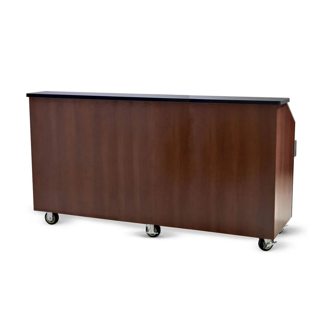 FWE CB-8 (2) 60 lb. Ice Bin Removable Speed Rack-95" Portable Bar-Laminate Front