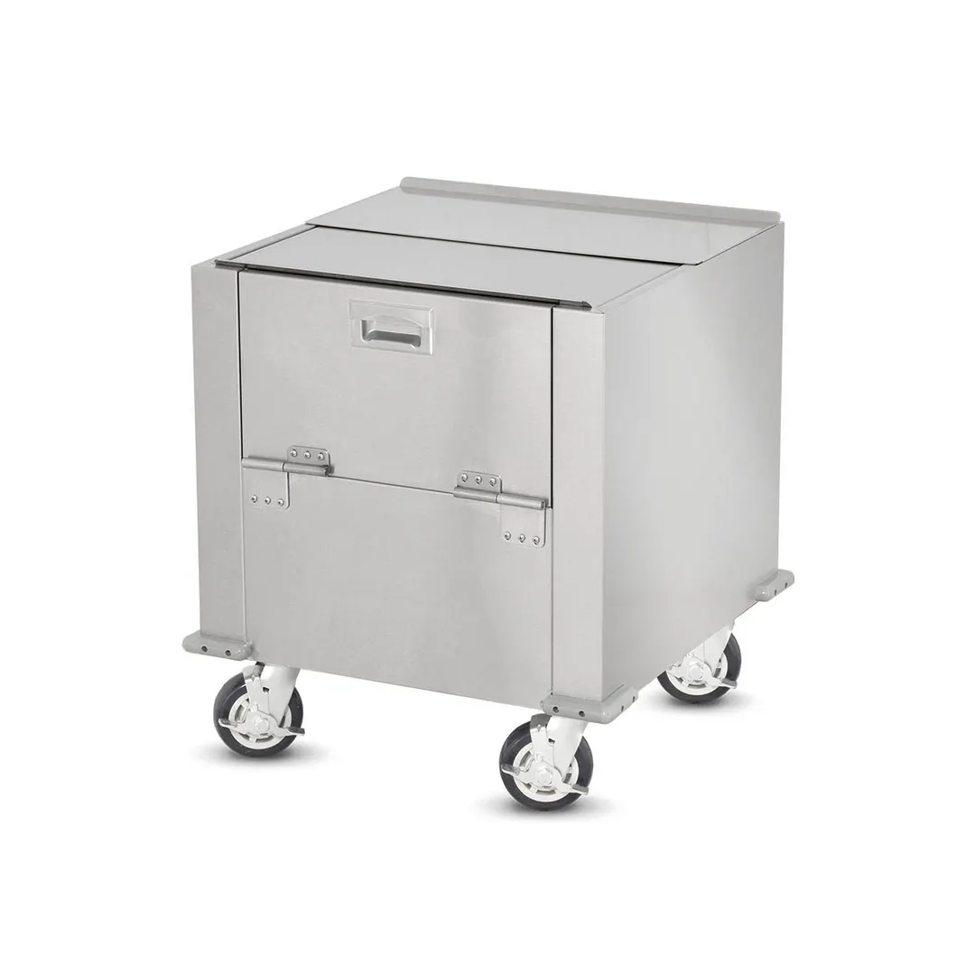 FWE DC-200-11 Stainless Steel Unheated Dish Storage Cart, 200 Plate 11" Capacity, Silver, 20-29"H