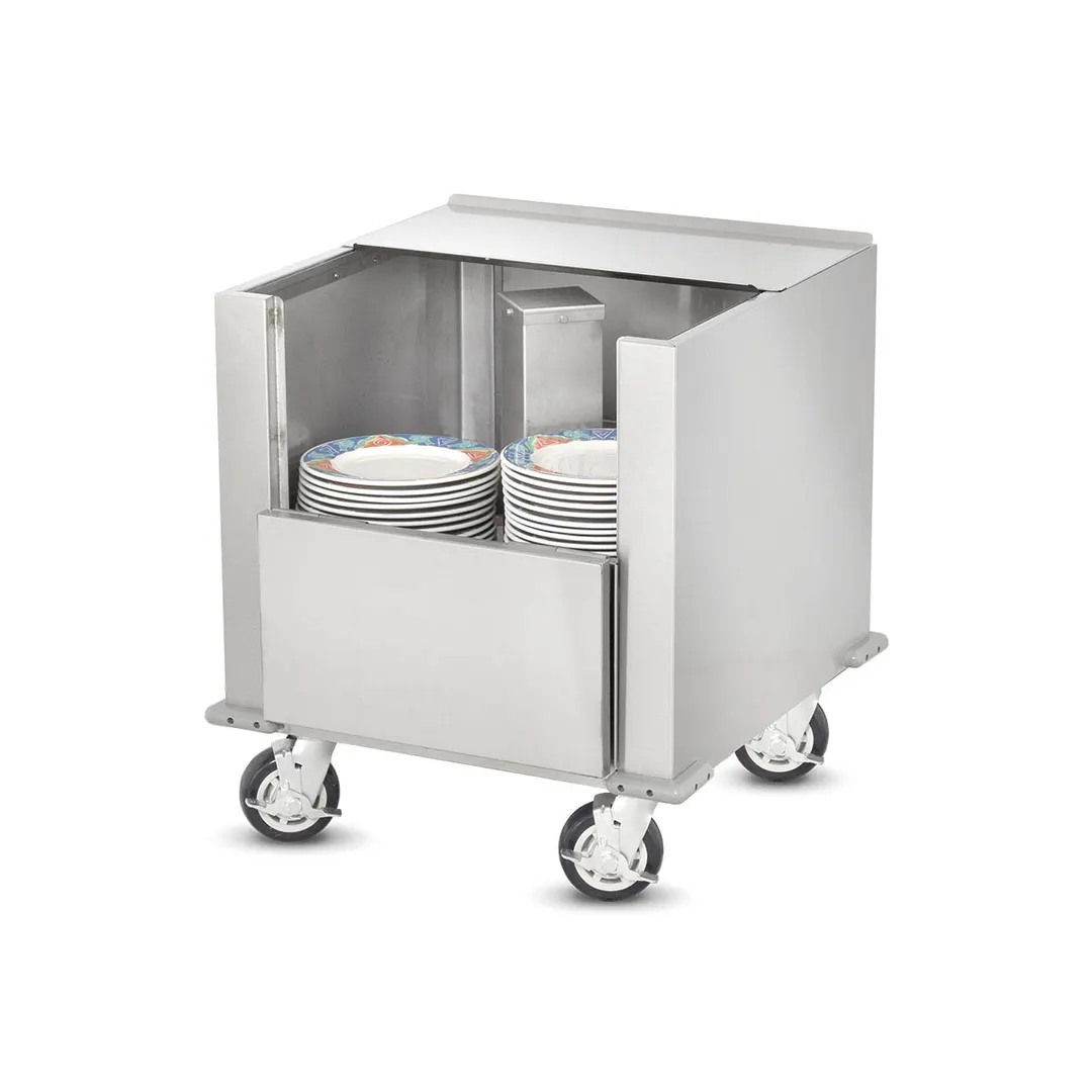 FWE DC-200-11 Stainless Steel Unheated Dish Storage Cart, 200 Plate 11" Capacity, Silver, 20-29"H