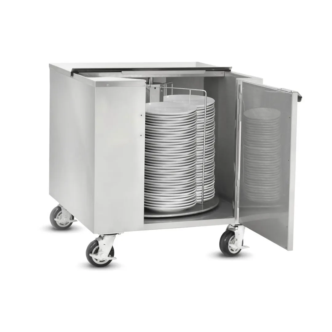 FWE DC-252-12 Stainless Steel Unheated Dish Storage Cart, 252 Plate 12" Capacity, Silver