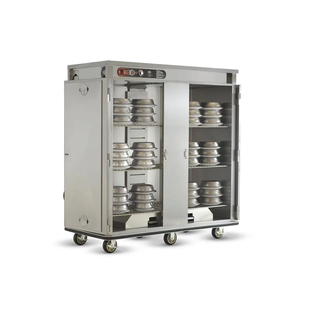 FWE E-1500-XL Heated Banquet Cabinet, 2‑Door Steel, 150 Plate Capacity, 3 Shelves, Electric Heat