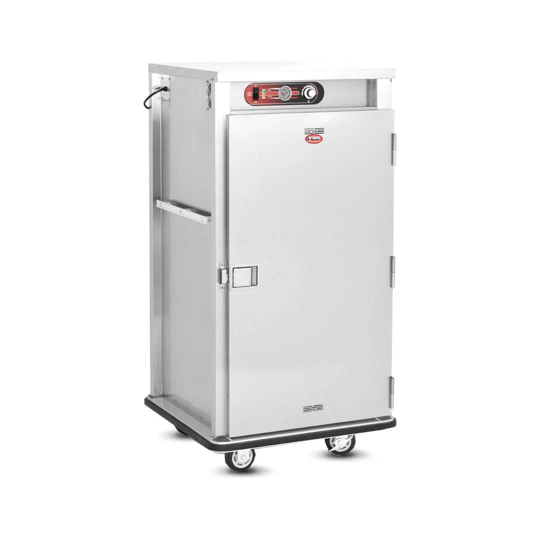 FWE E-480-XL Heated Banquet Cabinet - 48 Plates, 61"-66" Height, Electric, Steel, Drawer 6" Casters