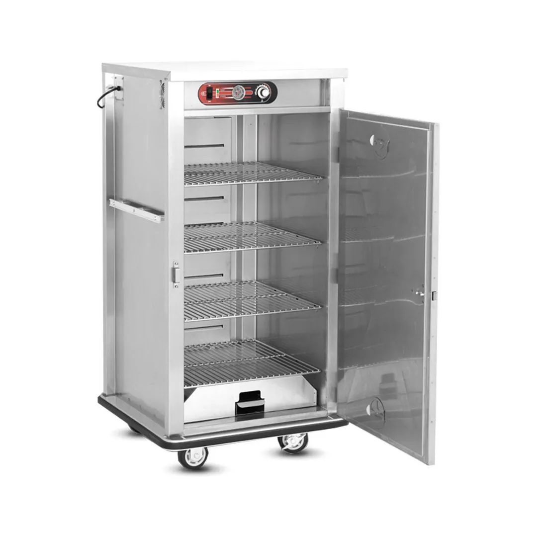 FWE E-480-XL Heated Banquet Cabinet - 48 Plates, 61"-66" Height, Electric, Steel, Drawer 6" Casters