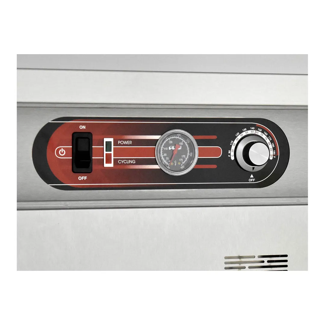 FWE E-600-XL 1-Door Heated Cabinet, 60‑72 Plates, 12‑3/8" Dia., Electric, 73‑78" H, Stainless Drawer