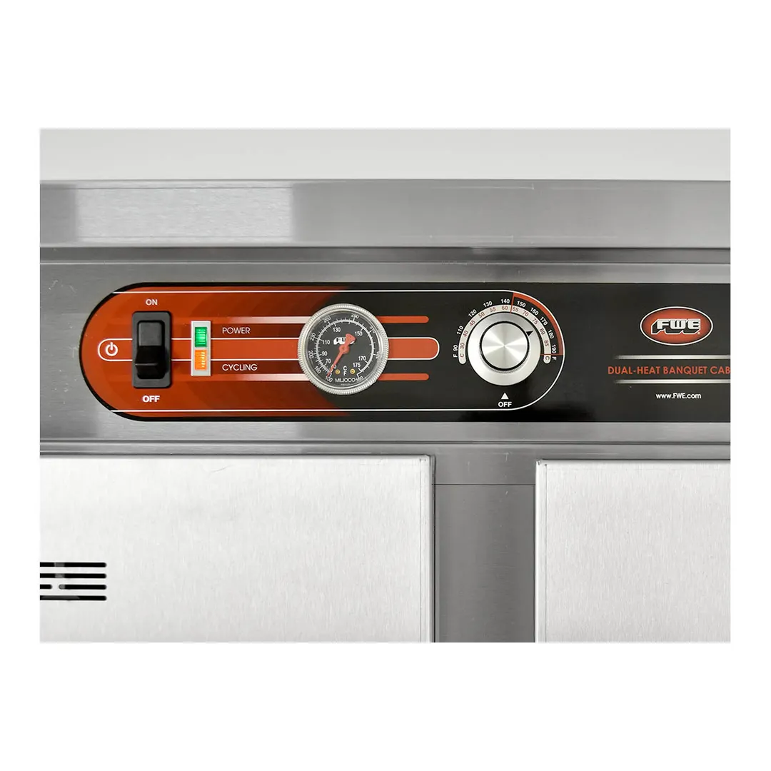 FWE E-900 Full Height 2-Door Solid Heated Holding Cabinet, 90-108 Plates, 73"-78" Height, 3 Shelves