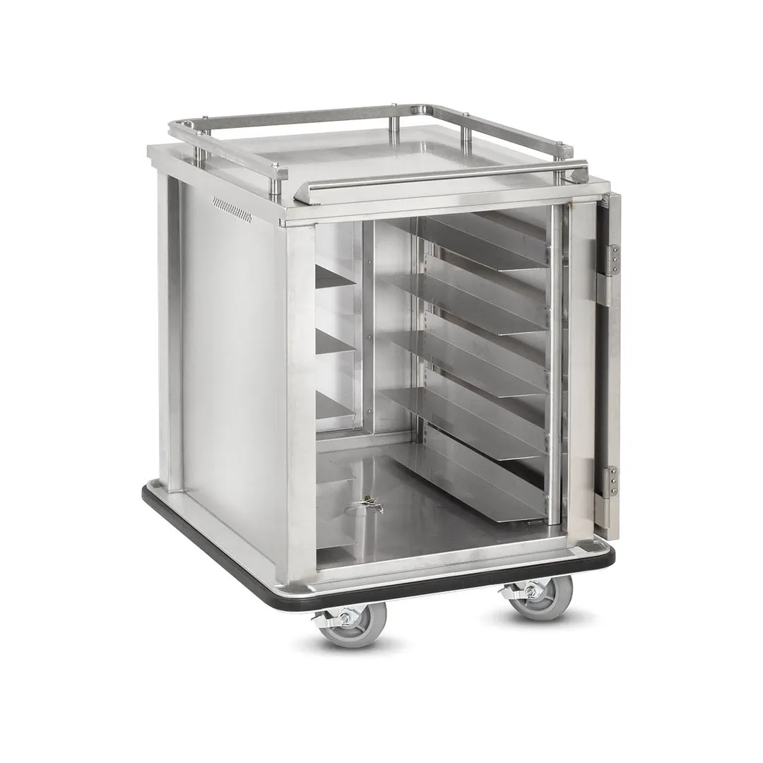 FWE ETC-1520-10 Stainless Steel 10 Tray Mobile Patient Meal Delivery Cart
