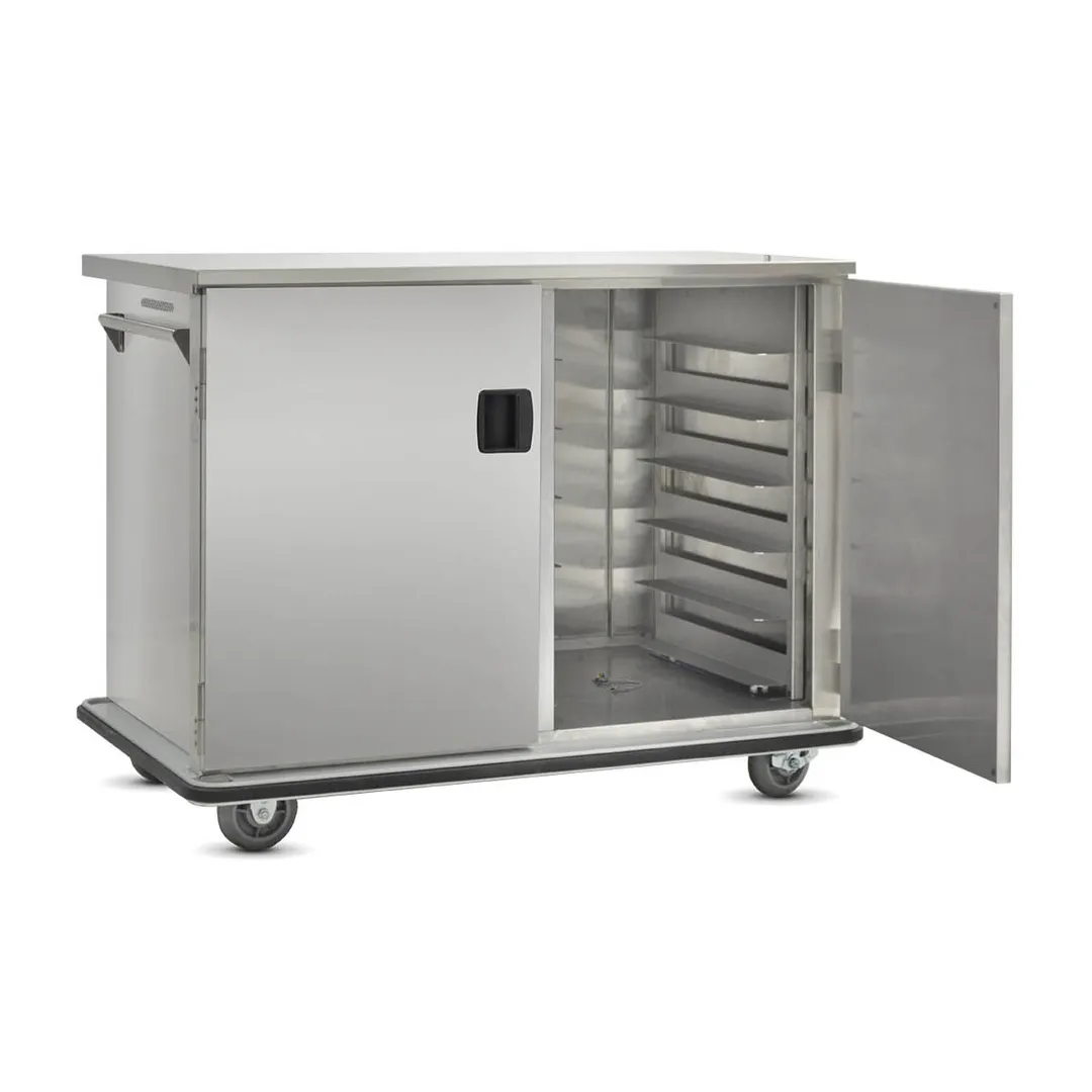 FWE ETC-1520-24 Stainless Steel 24 Tray Mobile Patient Meal Delivery Cart