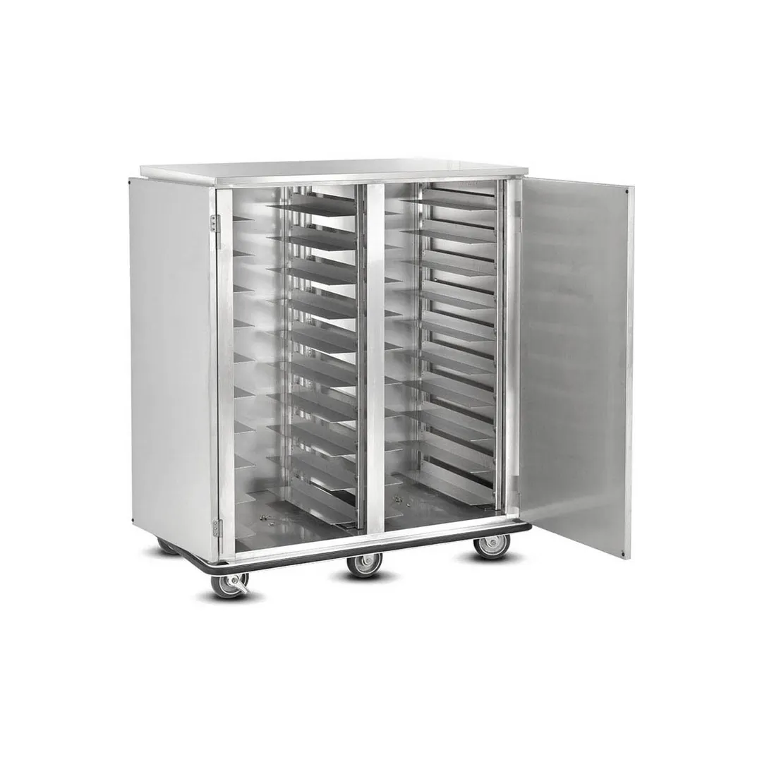 FWE ETC-1520-40 Stainless Steel 40 Tray Mobile Patient Meal Delivery Cart