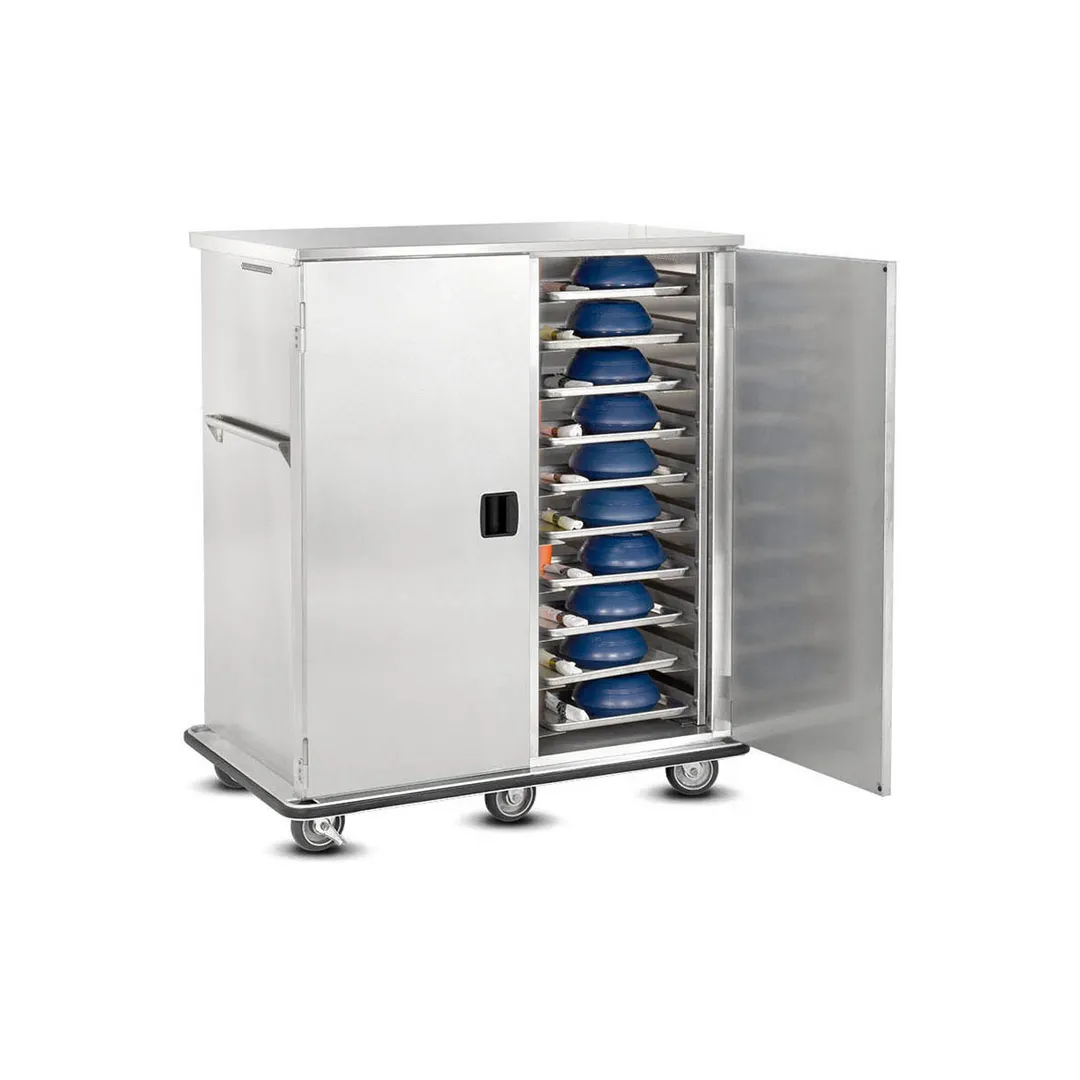 FWE ETC-1520-40 Stainless Steel 40 Tray Mobile Patient Meal Delivery Cart