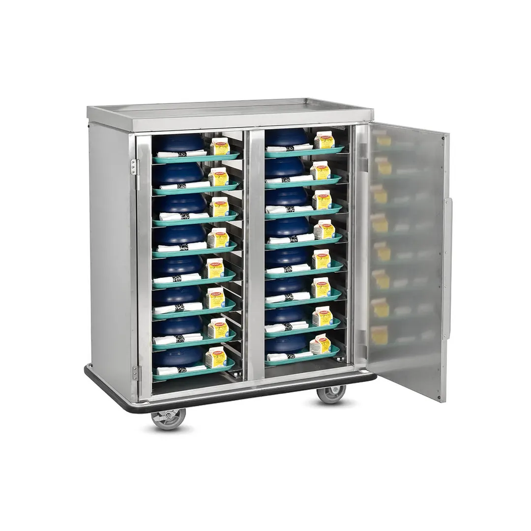 FWE ETC-16 Stainless Steel 16 Tray Mobile Patient Meal Delivery Cart