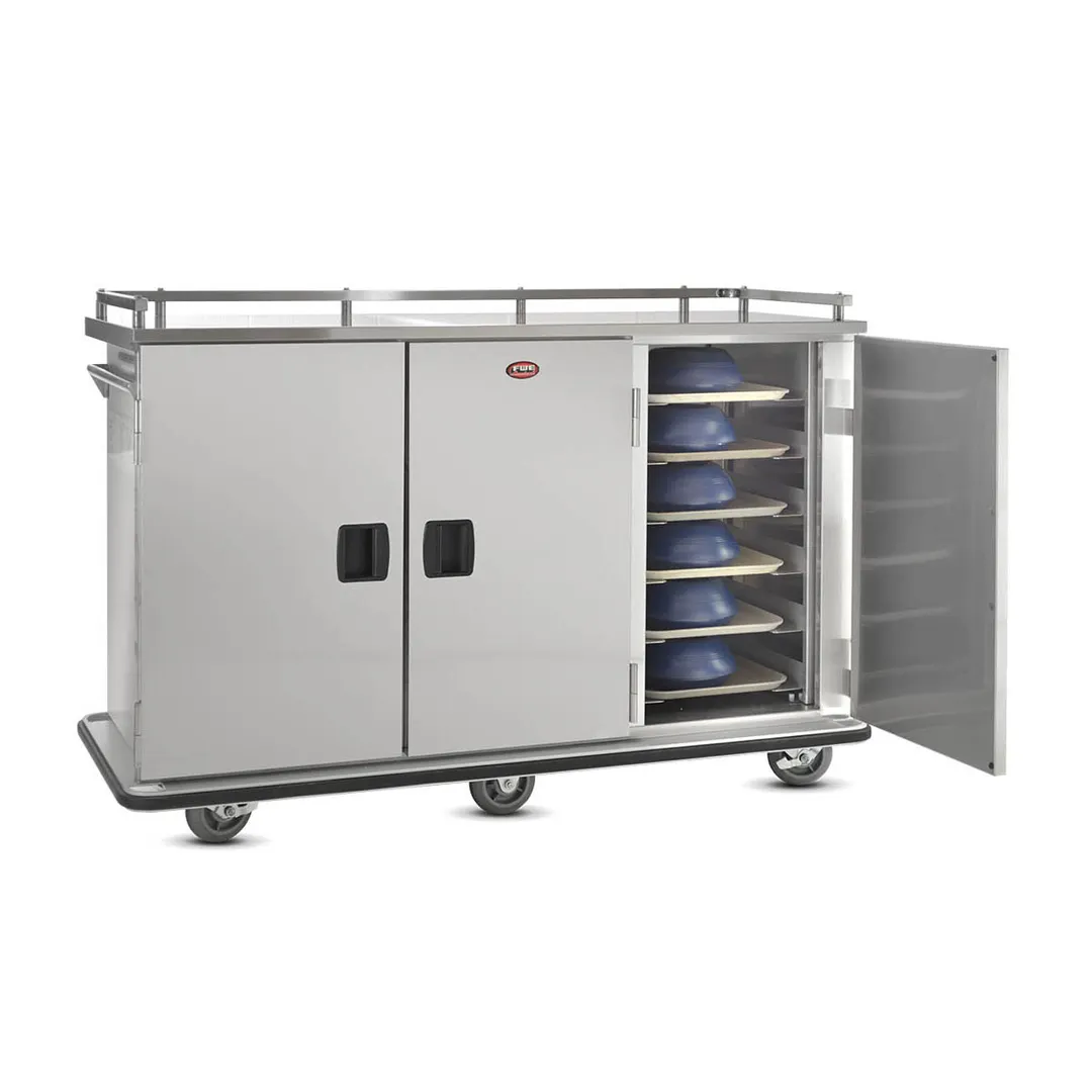 FWE ETC-18 Stainless Steel 18 Tray Mobile Patient Meal Delivery Cart