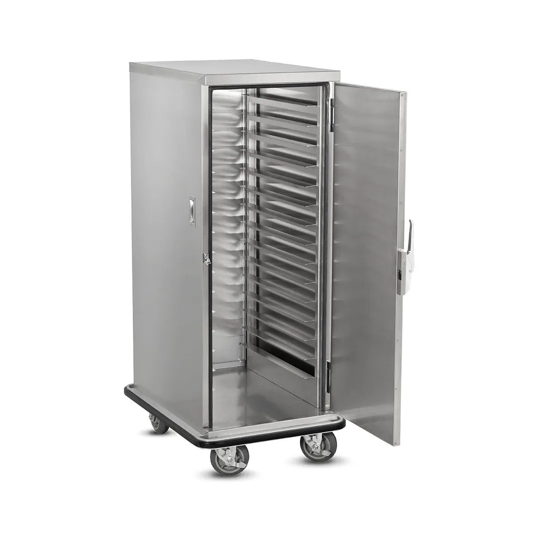 FWE ETC-1826-16 16 Pan Stainless Steel Bun / Food Pan Enclosed Transport Cabinet w/ 3" Bottom Load Slides