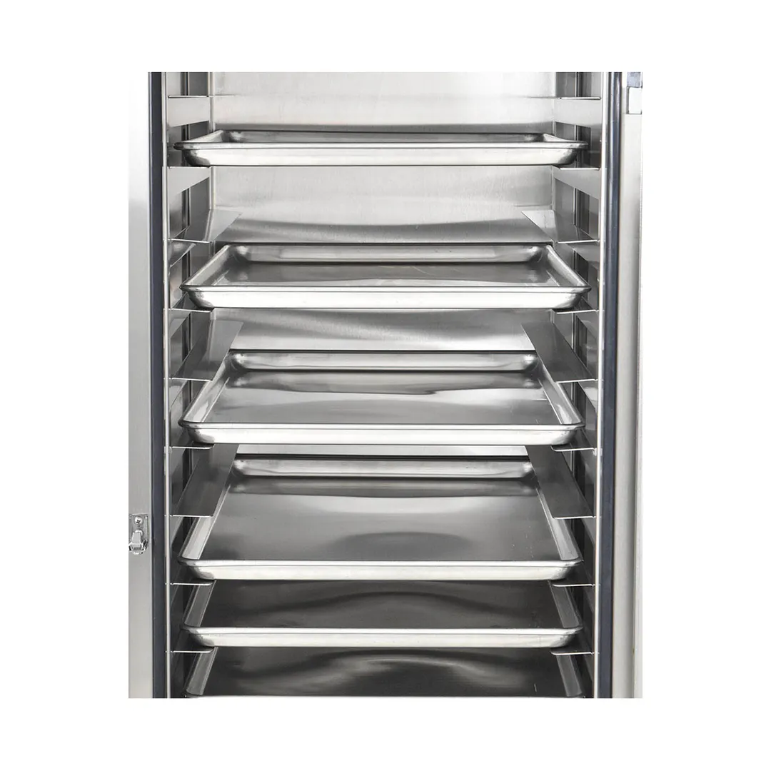FWE ETC-1826-16 16 Pan Stainless Steel Bun / Food Pan Enclosed Transport Cabinet w/ 3" Bottom Load Slides