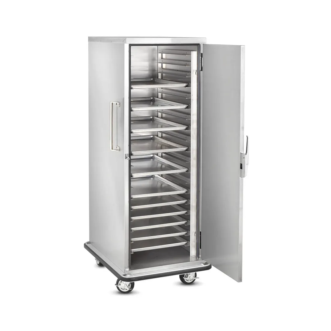 FWE ETC-1826-19 19 Pan Stainless Steel Bun / Food Pan Enclosed Transport Cabinet w/ 3" Bottom Load Slides