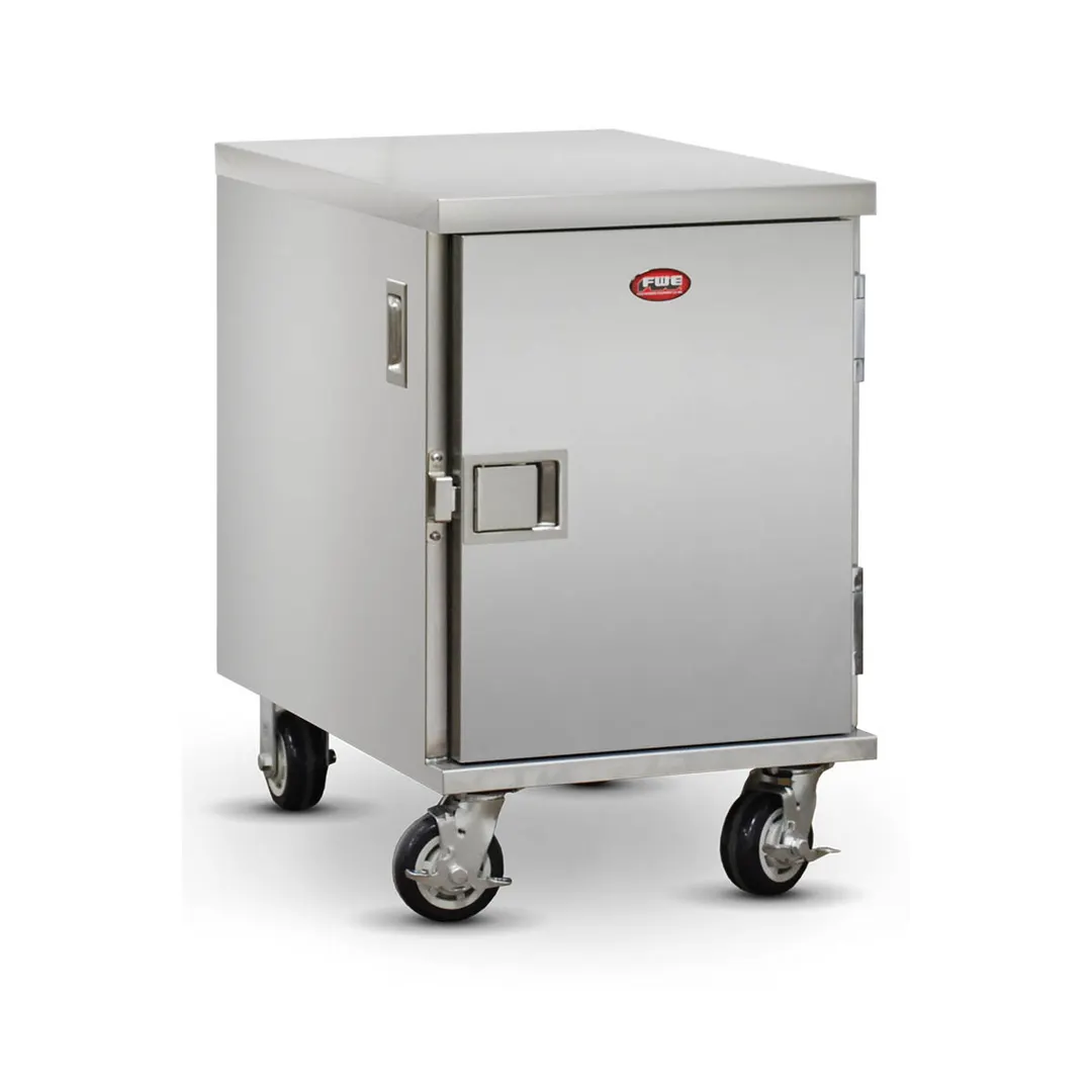 FWE ETC-1826-7 7 Pan Stainless Steel Bun / Food Pan Enclosed Transport Cabinet w/ 3" Bottom Load Slides