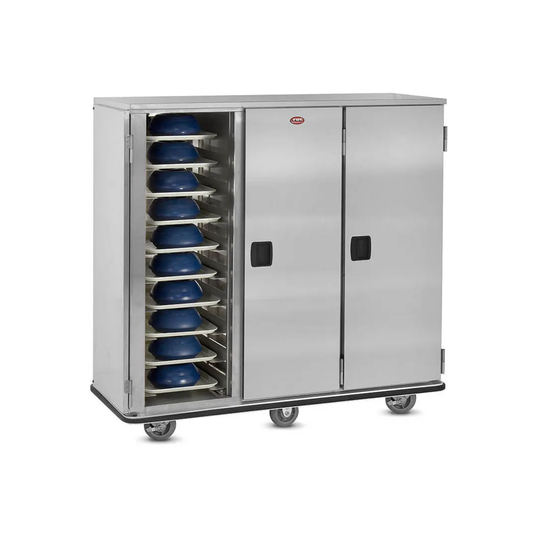 FWE ETC-30 Stainless Steel 30 Tray Mobile Patient Meal Delivery Cart