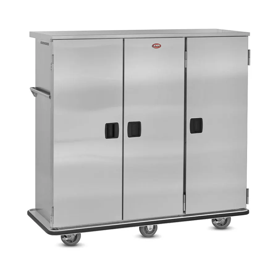 FWE ETC-30 Stainless Steel 30 Tray Mobile Patient Meal Delivery Cart