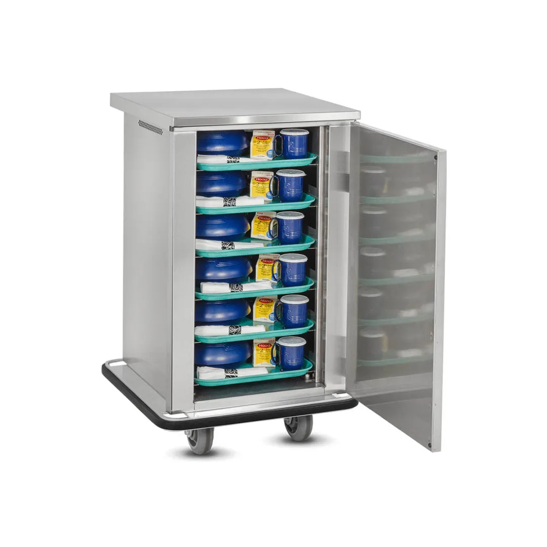 FWE ETC-6 Stainless Steel 6 Tray Mobile Patient Meal Delivery Cart