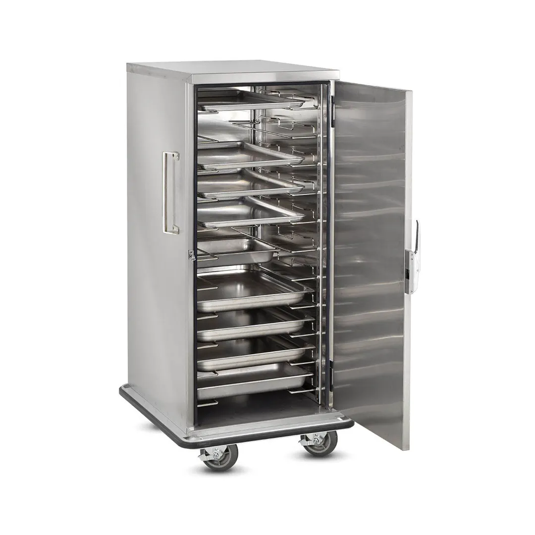 FWE ETC-UA-11 11 Pan Stainless Steel Bun / Food Pan Enclosed Transport Cabinet w/ 4-1/2" Bottom Load Slides